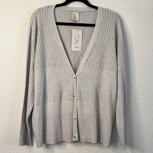 Sioni Women's Soft Gray‎ Knit Cardigan